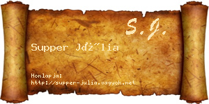 Supper Júlia névjegykártya